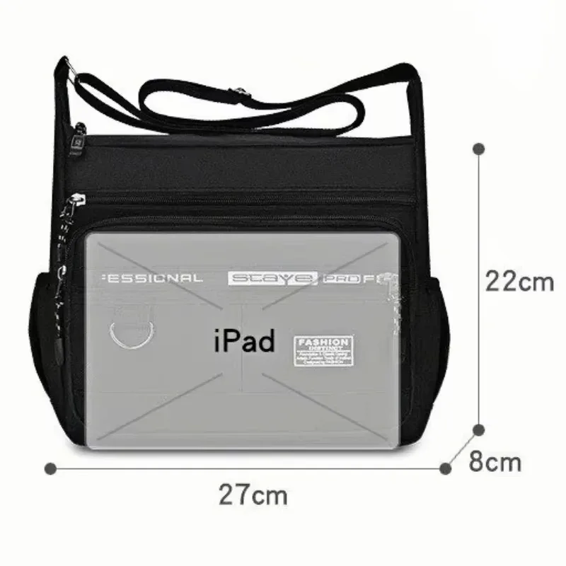 sac bandoulière pour homme, grande capacité, multi-poches, idéal pour les trajets quotidiens, les affaires et les voyages