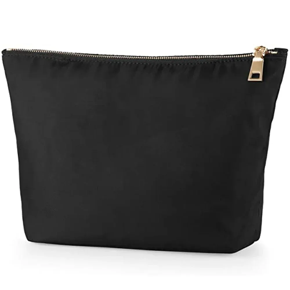 sac de maquillage en nylon, meilleure vente, sac à cosmétiques à fermeture éclair en cuivre, sac de rangement de voyage, trousse de toilette en nylon, design de couleur pure durable