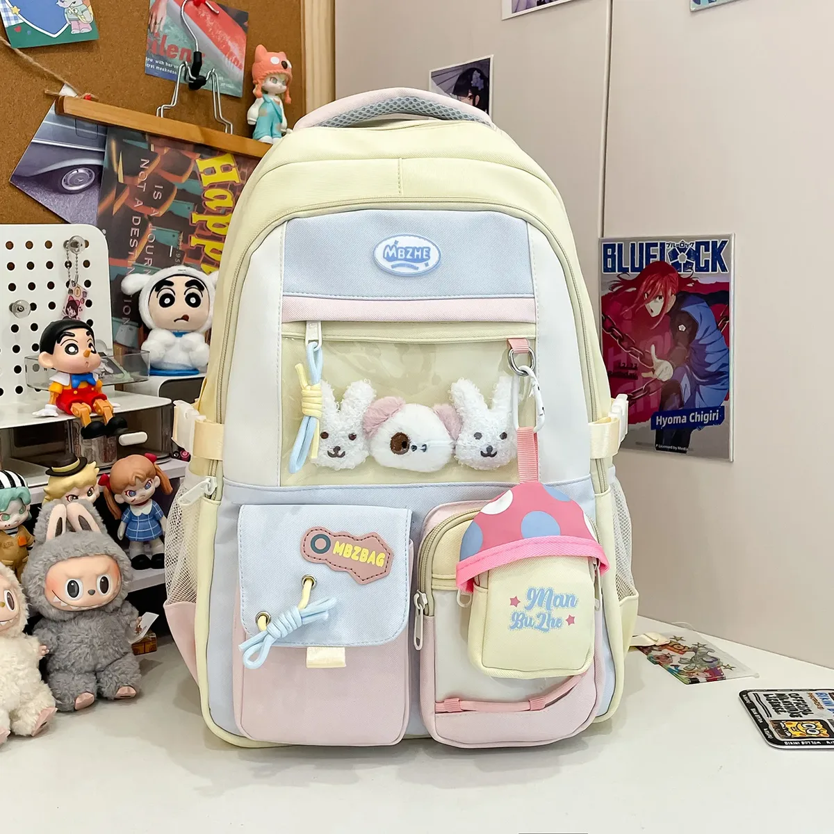 sacs à dos itabag coréens tendance, esthétiques, kawaii, transparents, pour filles, design colorblock, adaptés aux animés, grande capacité, nouveaux