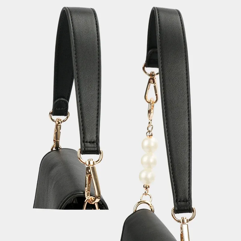 sac à bandoulière en cuir pu pour femmes, sangle à main, accessoire de perles à la mode, sangle courte sous les bras