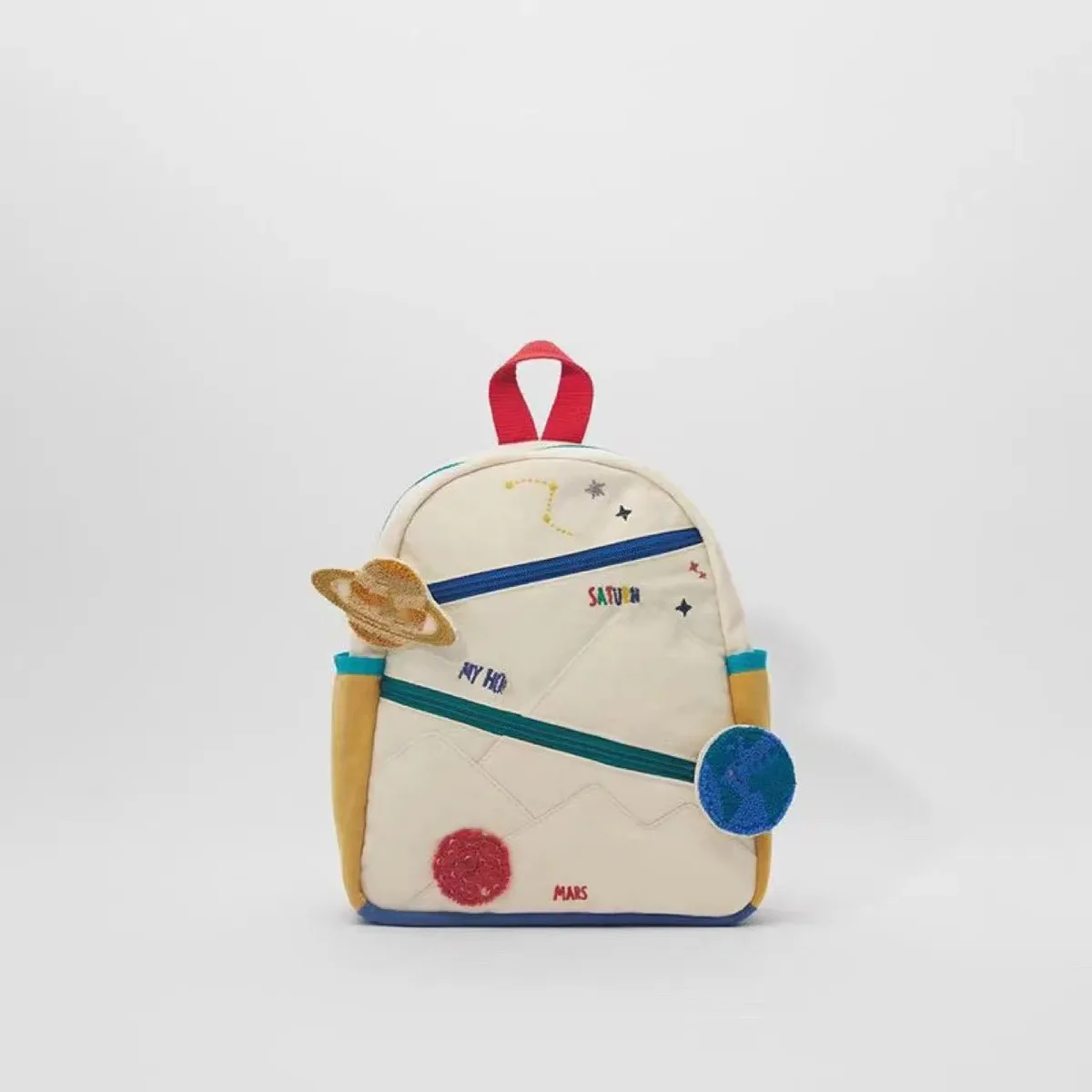nouveaux sacs à dos de mode décontractés pour enfants planète ornement colorblock deux épaules sacs bébé filles contraste couleur petit sac