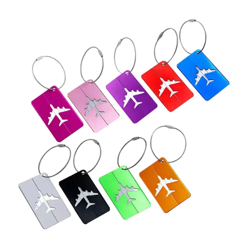 étiquettes de bagage de voyage en métal de mode étiquettes de nom de bagage porte-étiquette d'adresse de valise étiquette de bagage en alliage d'aluminium accessoires de voyage