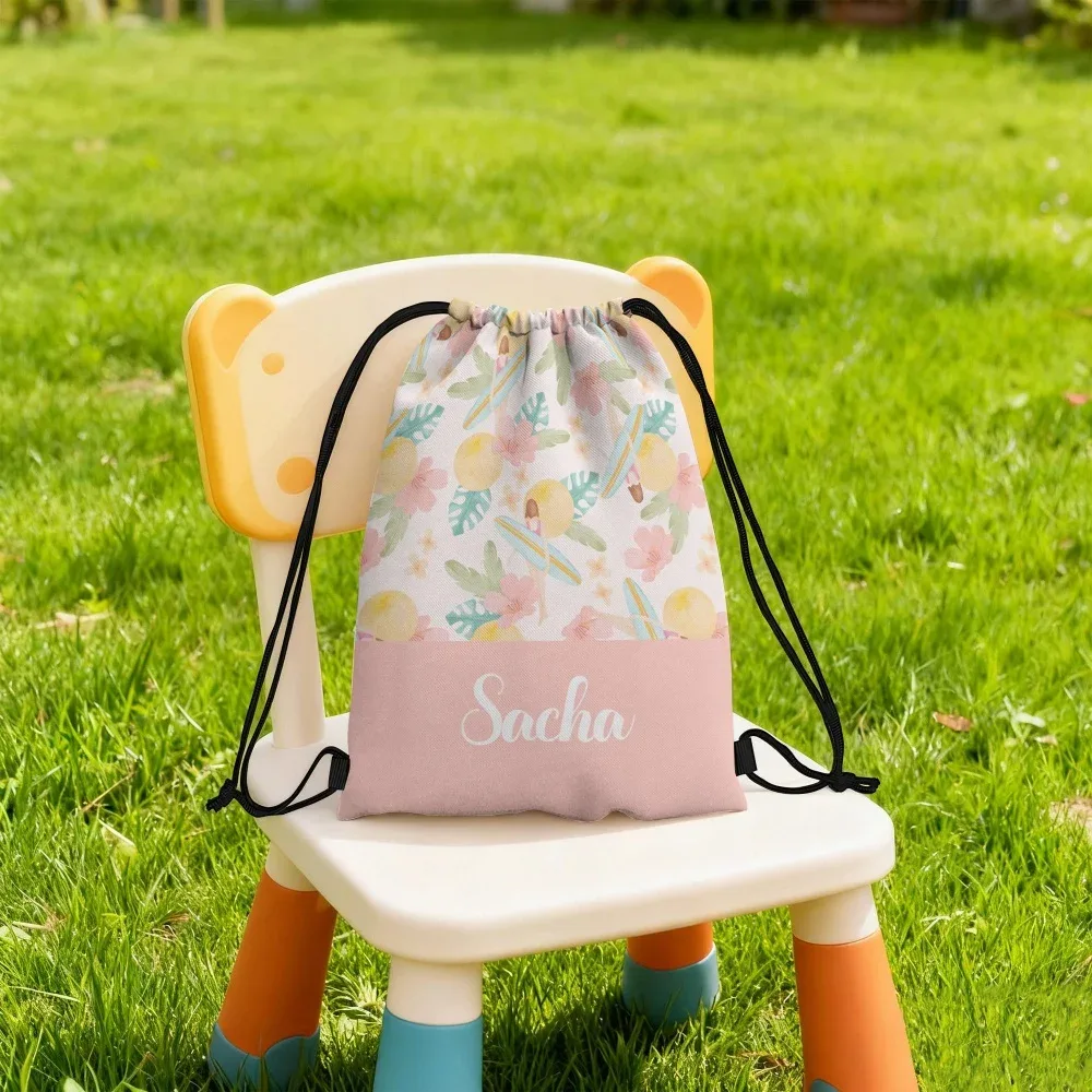 sac à cordon personnalisé avec texte/nom sur mesure - idéal pour les sorties à la plage, sac à dos pour la gym, le fitness, l'école, les activités de plein air et un usage quotidien