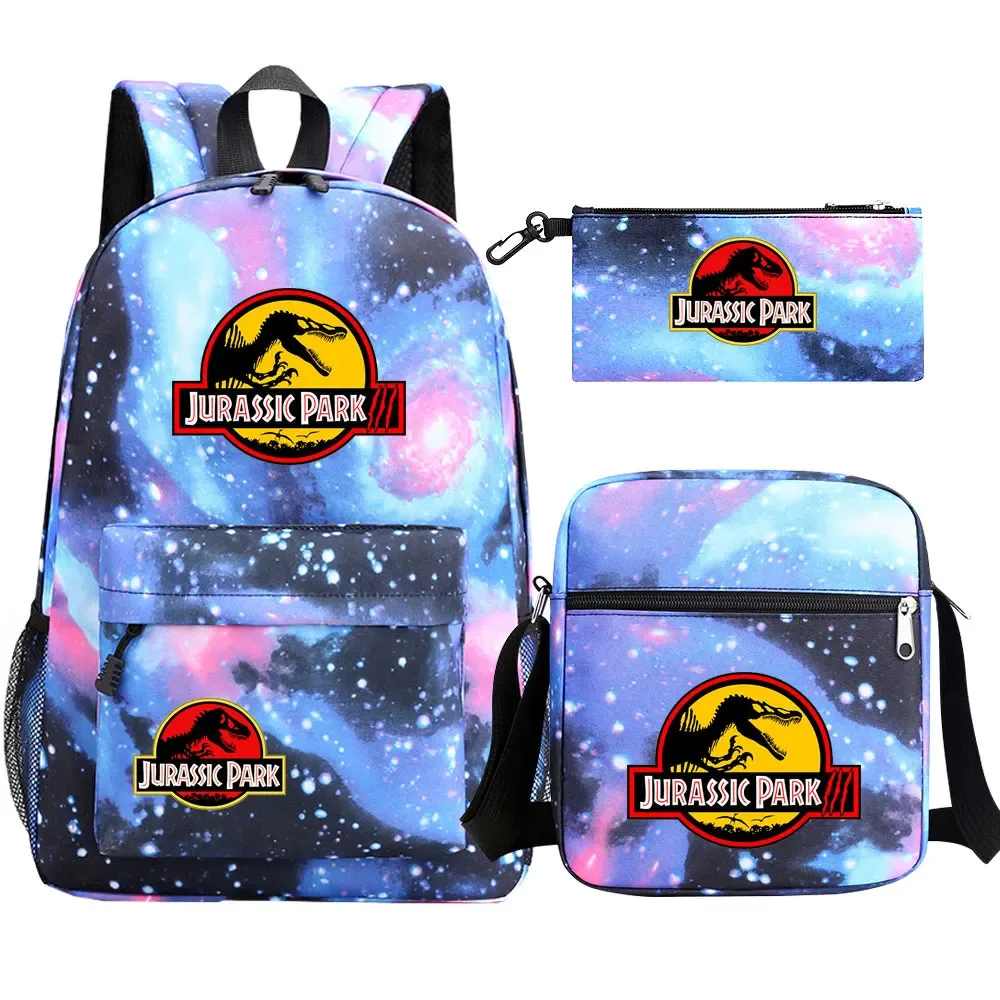 dinosaur jurassic world park 3 pièces garçons filles enfants retour à l'école livre sacs, sac à dos étudiant, sac à bandoulière trousse à crayons