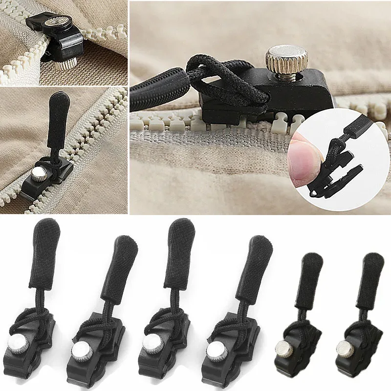 Têtes de fermeture éclair universelles 3/6/9 pièces, installation rapide, têtes de fermeture éclair détachables pour vestes, sacs à bagages, remplacement du curseur de fermeture