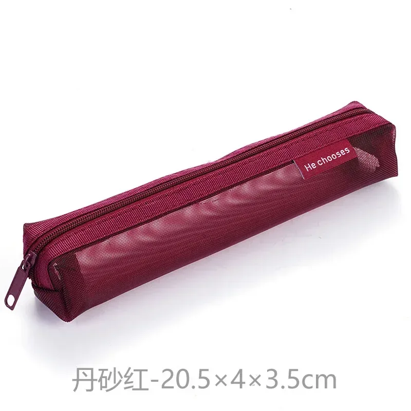 mech – trousse de rangement pour pinceaux longs, 1 pièce, trousse de maquillage pour femmes et filles, trousse à cosmétiques transparente à fermeture éclair, trousse à crayons simple pour étudiants