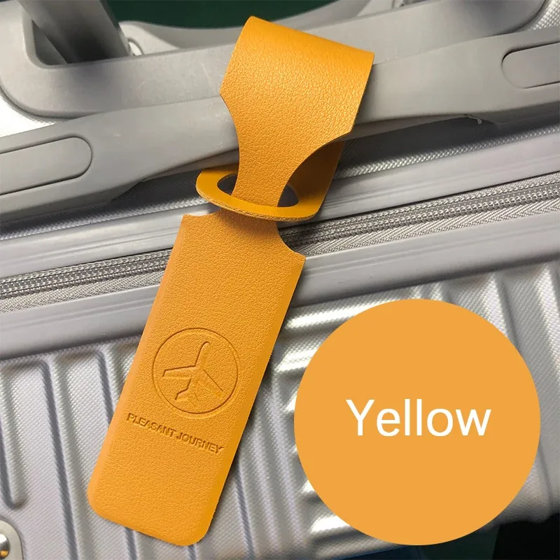 étiquette de bagage en cuir pu, identificateur de valise portable, étiquette de bagage pour l'embarquement, porte-nom, adresse, accessoires de voyage