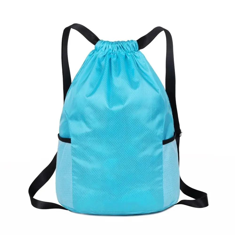 sac à dos léger de haute qualité avec cordon de serrage, imperméable, couleur unie, sac de sport, résistant à l'usure, sac de fitness pour l'extérieur