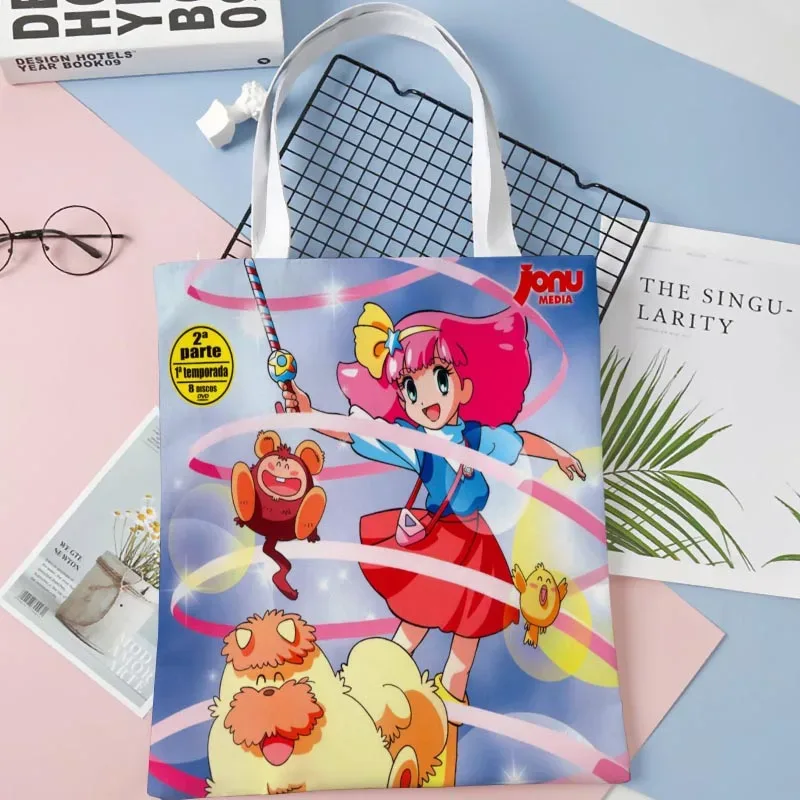 sac fourre-tout minky momo anime pour femme, sacs à provisions réutilisables, sac à main, cuillère à soupe, pliable, coton, initié au gril, fille, 1016wjy