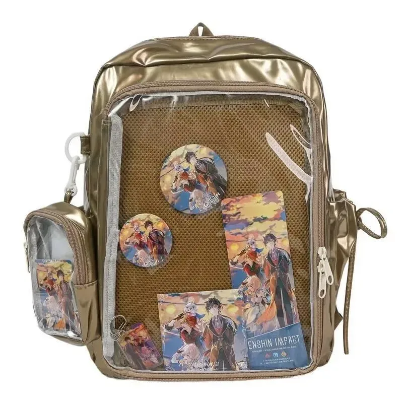 nouveau y2k mignon ita sac à dos étudiants grande capacité sac à dos décontracté fille transparent bricolage affichage sac à dos à la mode voyage cartables