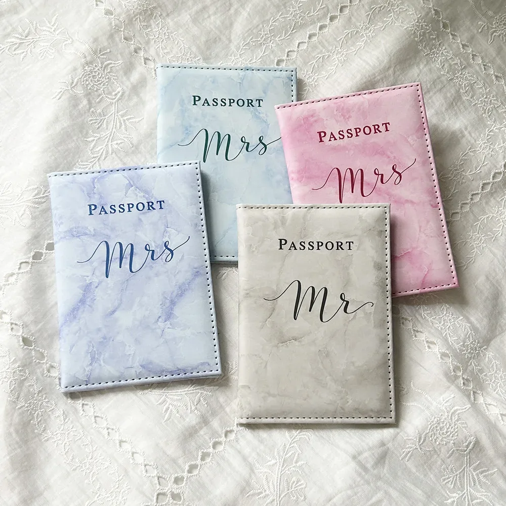 couvertures personnalisées pour passeport mr et mrs, avec nom personnalisé, porte-passeport, couverture de passeport personnalisée pour couples