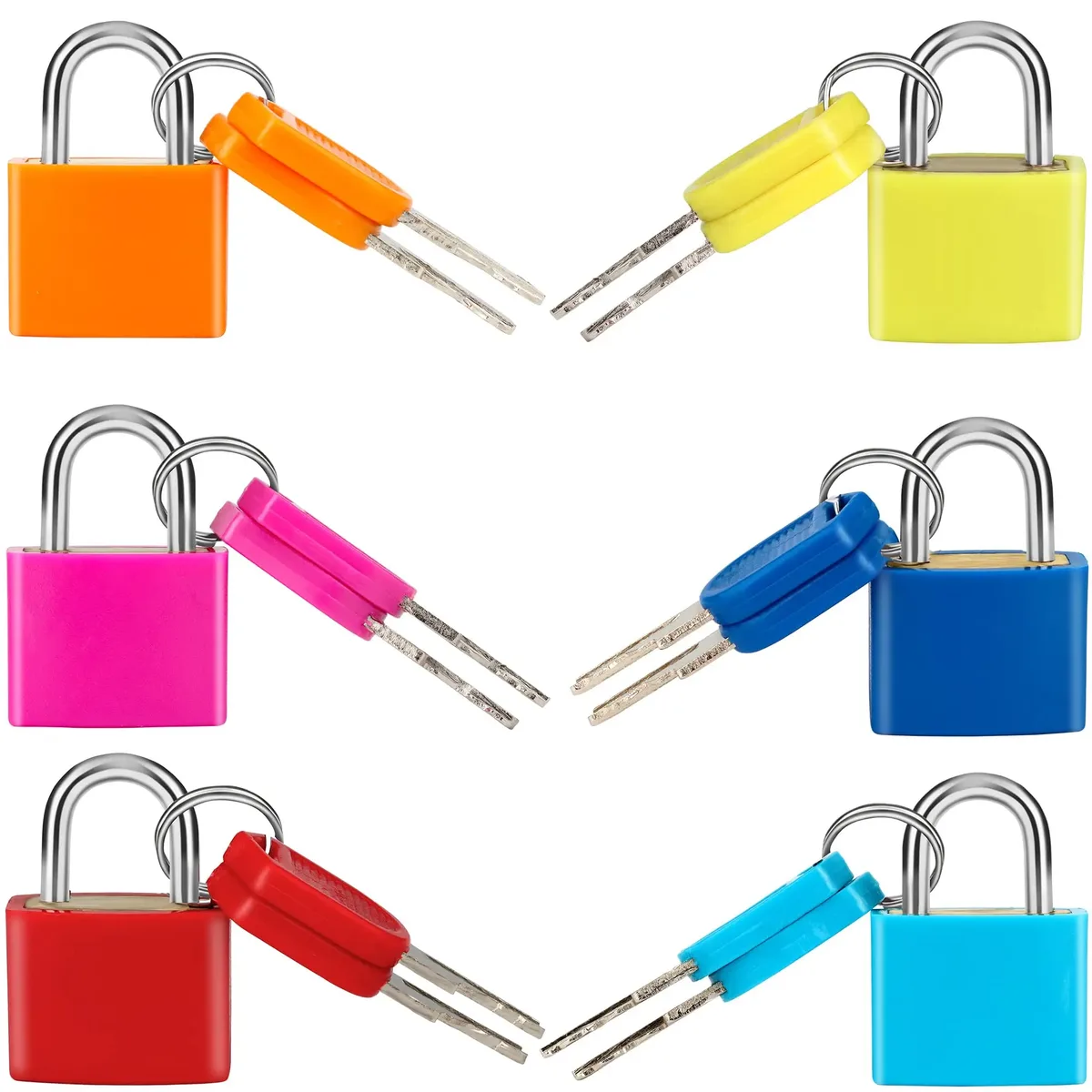 cadenas serrure tsa métallique rose bleu vert kaki voyage valise sac bandoulière protection effets personnels mini cadenas paire clés supplémentaires