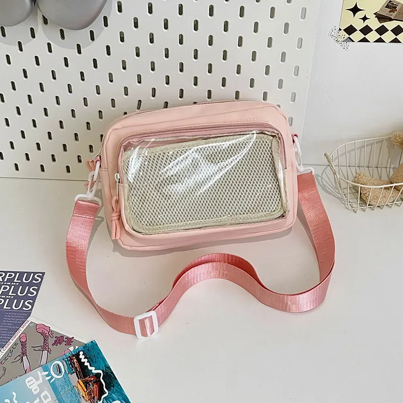 nouveau sac ita mini y2k style anime, sac bandoulière portable pour extérieur, petit sac à bandoulière transparent mignon pour fille, sac de présentation de bandes dessinées diy pour otaku