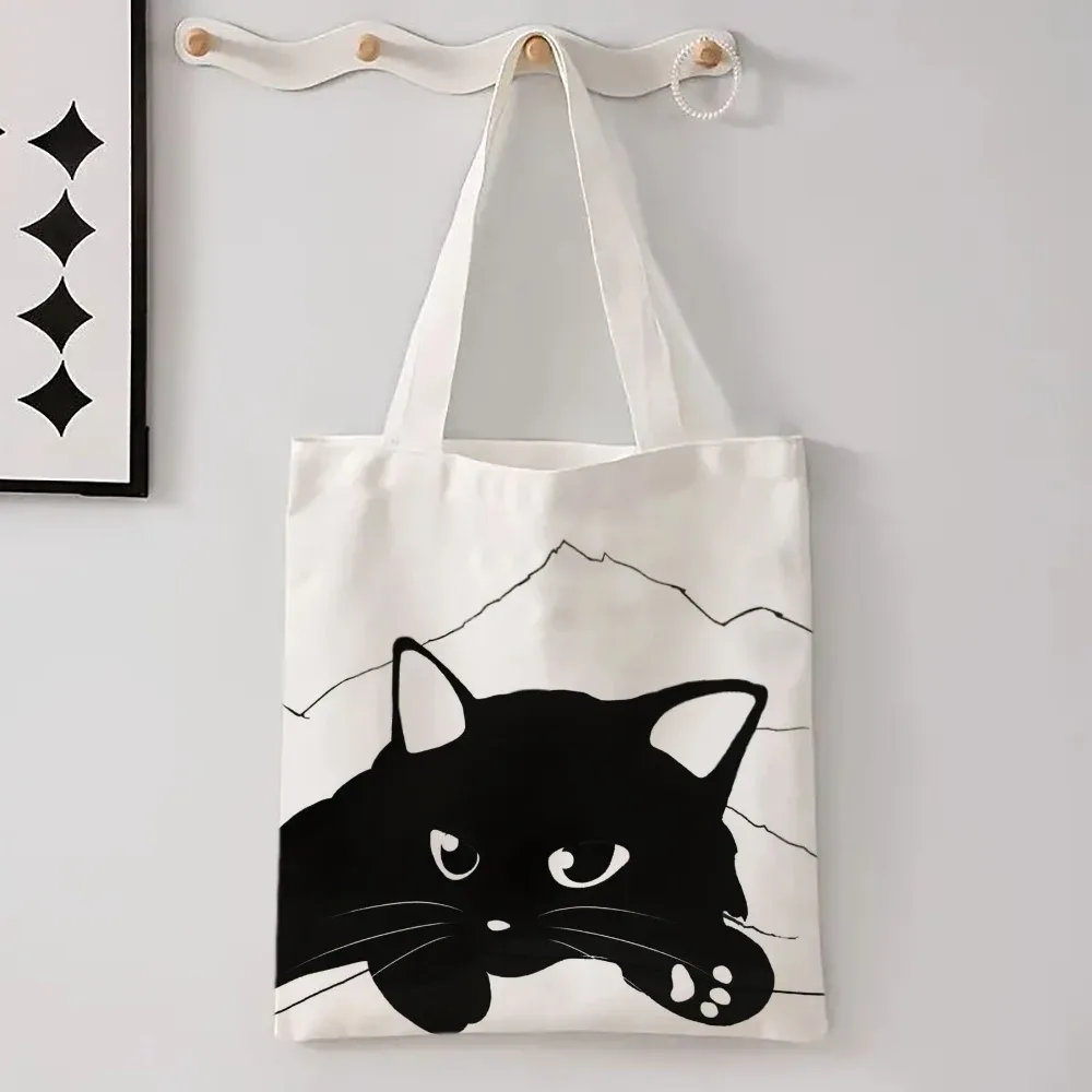 sac à bandoulière élégant pour femmes, motif papillon et panda, style kawaii, animaux de dessin animé, chat, grand sac fourre-tout.