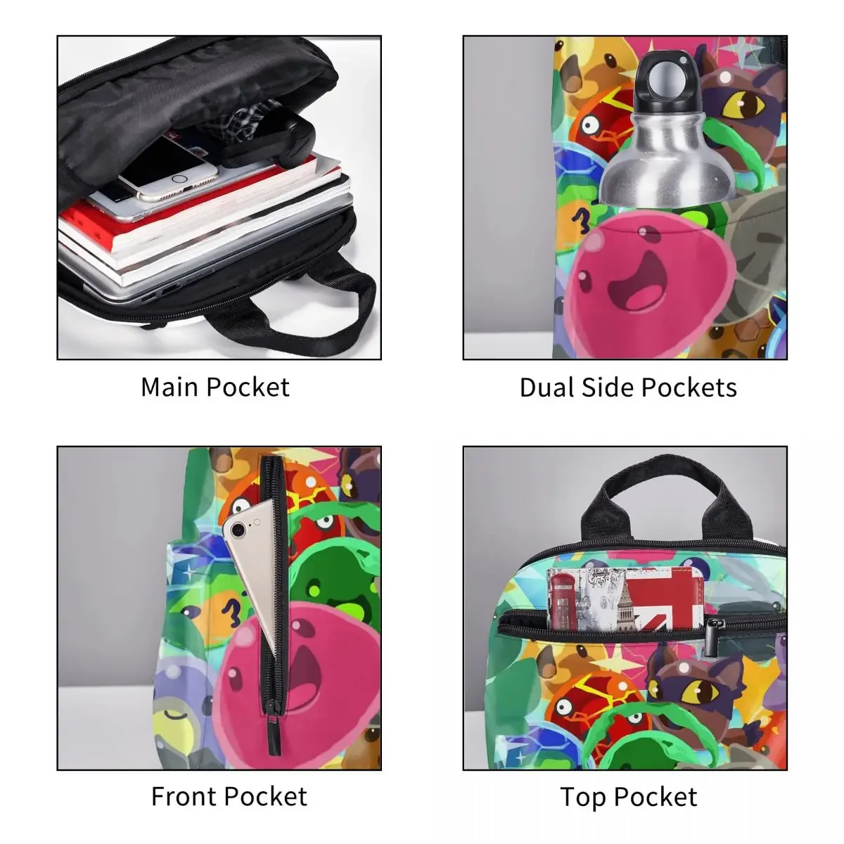 sac à dos mignon slime rancher, style dessin animé et anime, pour étudiants, enfants, sac d'école, sac à bandoulière pour ordinateur, hommes et femmes