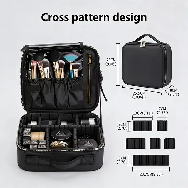 trousse de maquillage professionnelle de haute qualité pour femmes, sac cosmétique transparent en pvc, boîte à outils pour filles, trousse de maquillage de voyage pour artistes