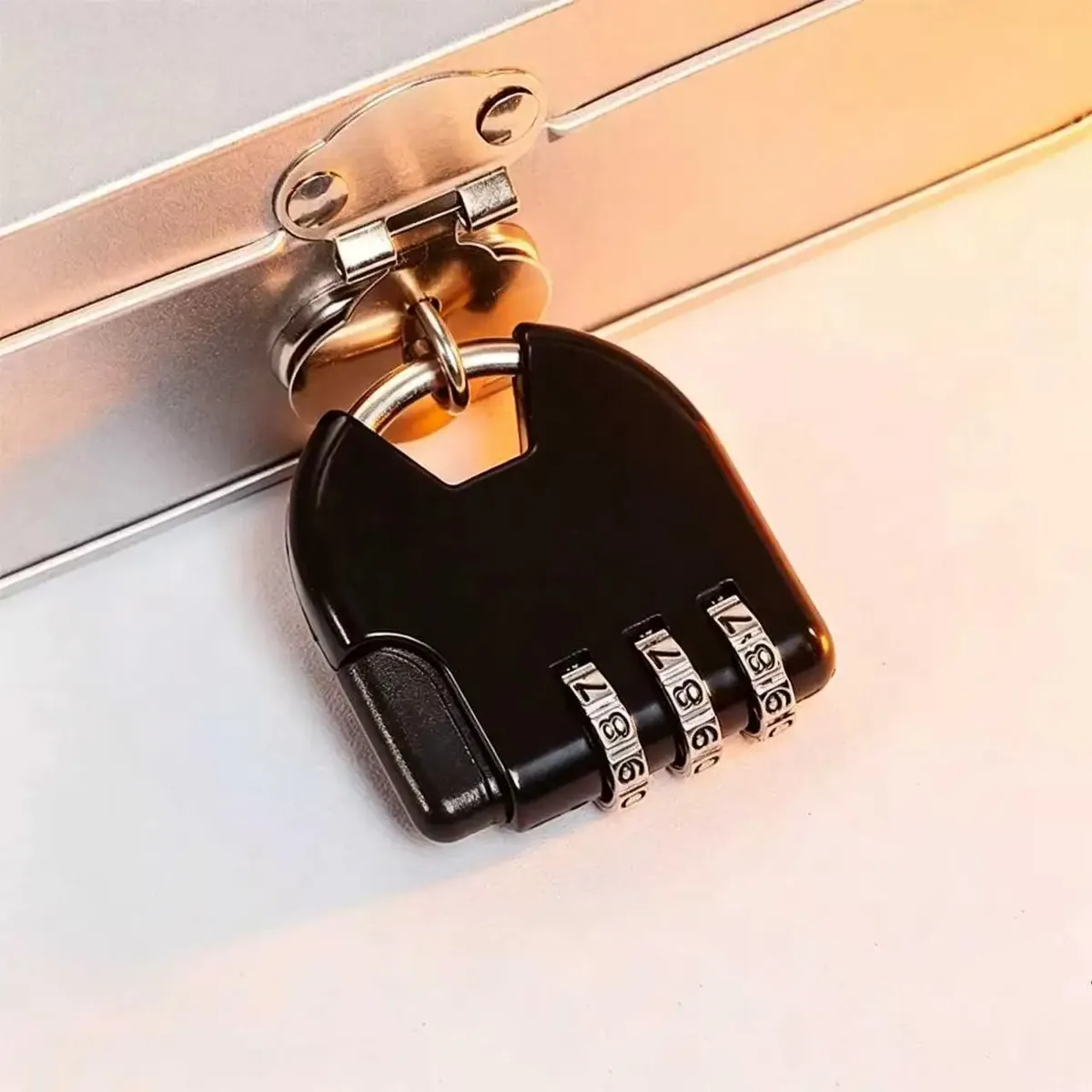 cadenas combiné métal noir argent hautequalité poignée carabine antivol voyage sac bagage accessoire padlock