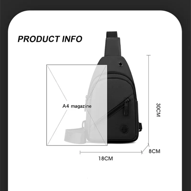sac de poitrine léger pour hommes, sac à bandoulière décontracté en nylon, sac à bandoulière polyvalent de randonnée pour les sports de plein air et les déplacements quotidiens