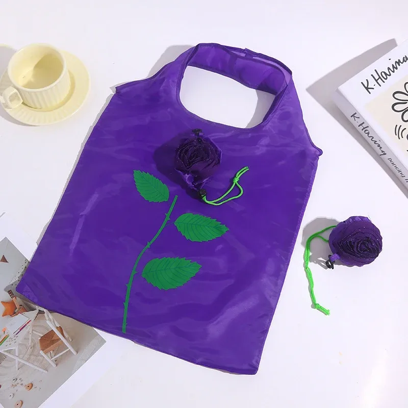 sac fourre-tout pliable imprimé rose à haut volume, sac à main de voyage léger et durable, pochette de rangement
