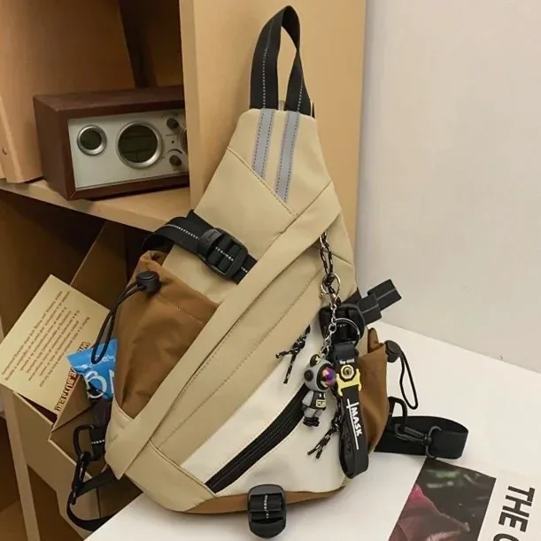 2024 techwear style hip hop sport moto sac à dos hommes femmes multifonction étanche voyage unique épaule sac d'école