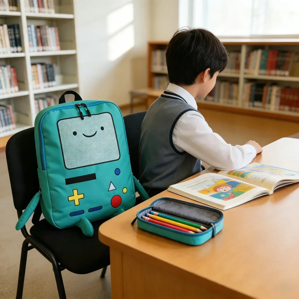 sac à dos scolaire en toile 14 pouces, motif robot 3d kawaii, unisexe, respirant, idéal pour la rentrée scolaire, cadeau de noël.
