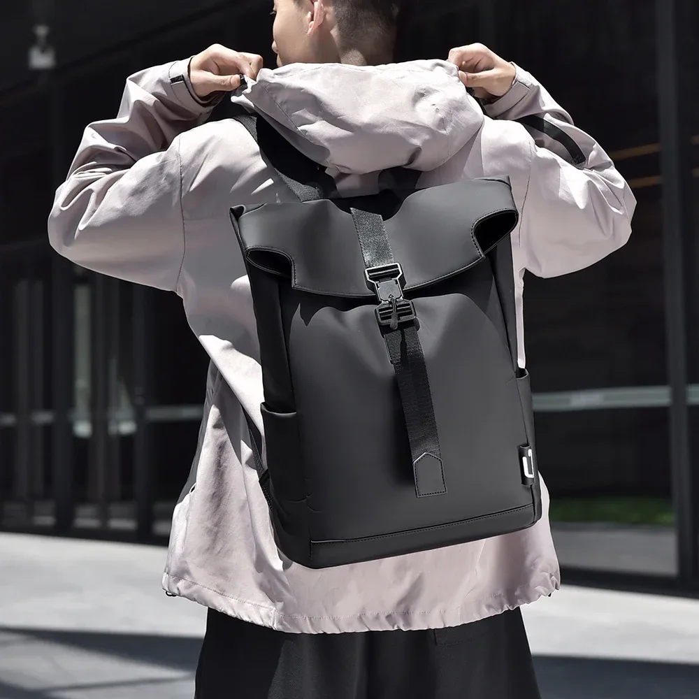 Sac à dos étanche à roulettes pour hommes à la mode avec sangle à boucle pour le bureau et les voyages