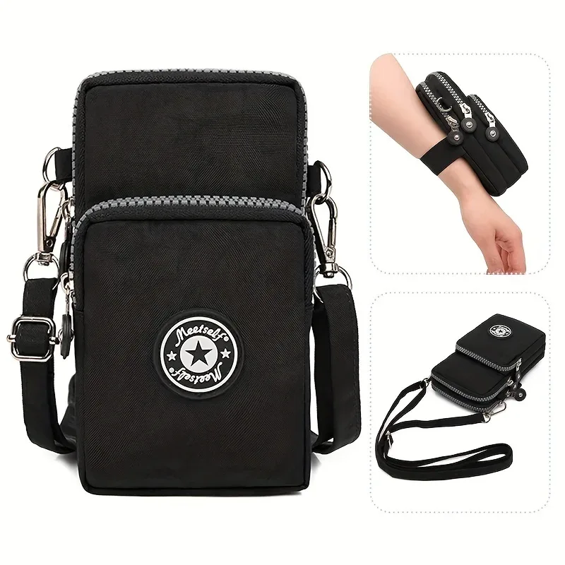 Sac à bandoulière Vertical pour téléphone Portable pour femmes, bras suspendu, sac pour téléphone Portable pour personnes âgées, sac en tissu pour le cou, petit sac Portable pour la marche
