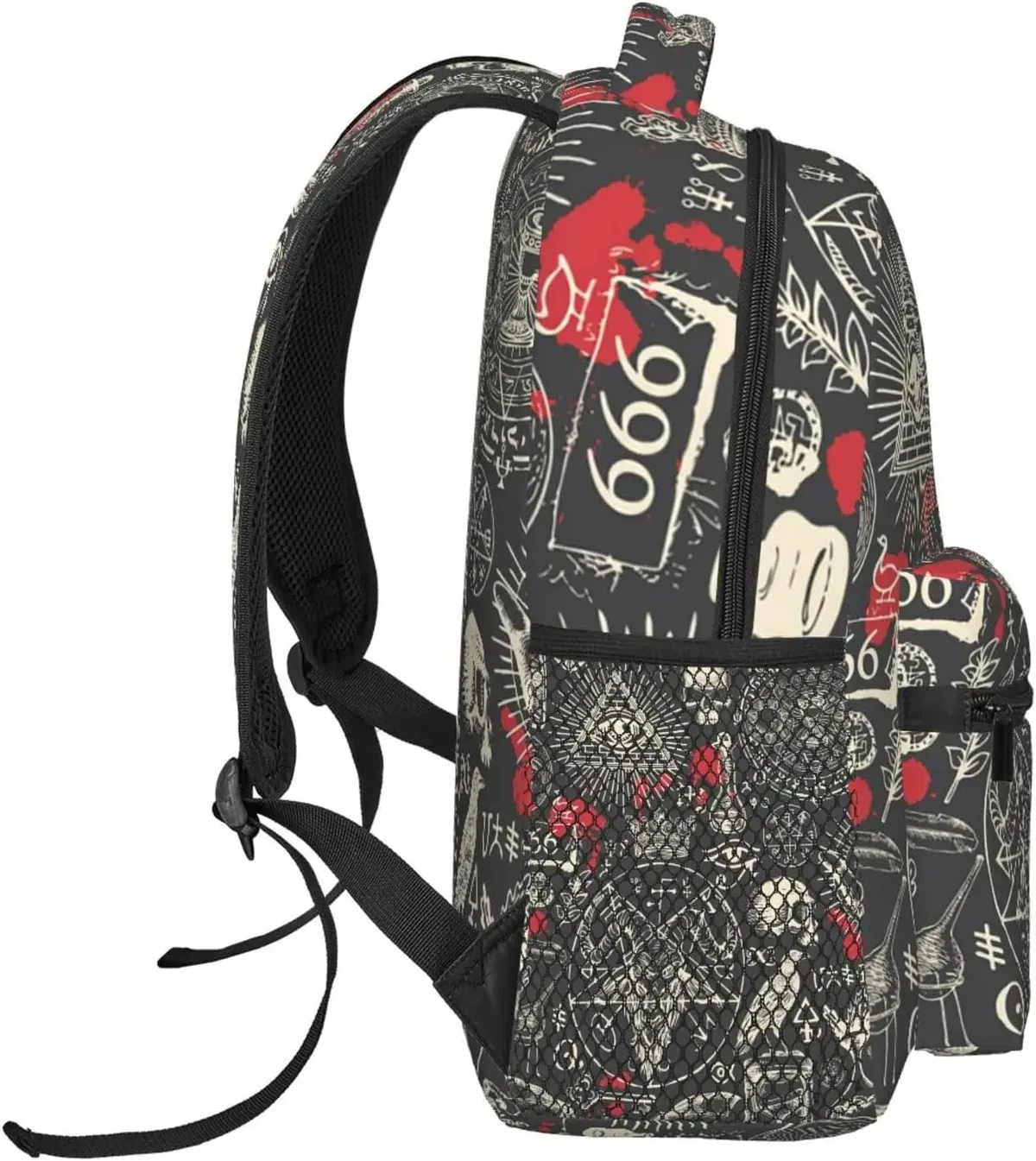 sang satanique de sorcellerie de style rétro, sac à dos décontracté, sac à main, sacs à dos pour ordinateur portable, poches, affaires, voyage