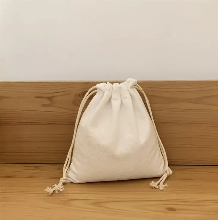 pochette de rangement en tissu de coton en treillis, pochette de rangement à cordon de serrage floral, emballage porte-monnaie, rouge à lèvres, organisateur de bijoux, sac cadeau de noël