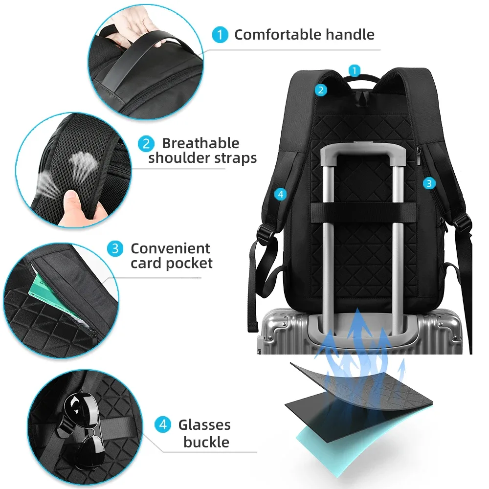 heroic knight slim homme sac à dos pour ordinateur portable sac d'école étanche avec chargement usb pour garçons adolescents sac à dos de luxe hommes en travail