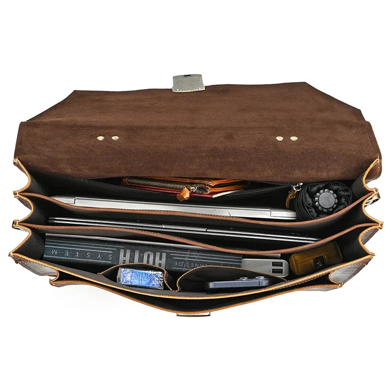 sacoche pour ordinateur portable de haute qualité pour hommes, nouvelle collection 2026, sacoche en cuir véritable, sac à bandoulière en cuir de vache véritable pour hommes