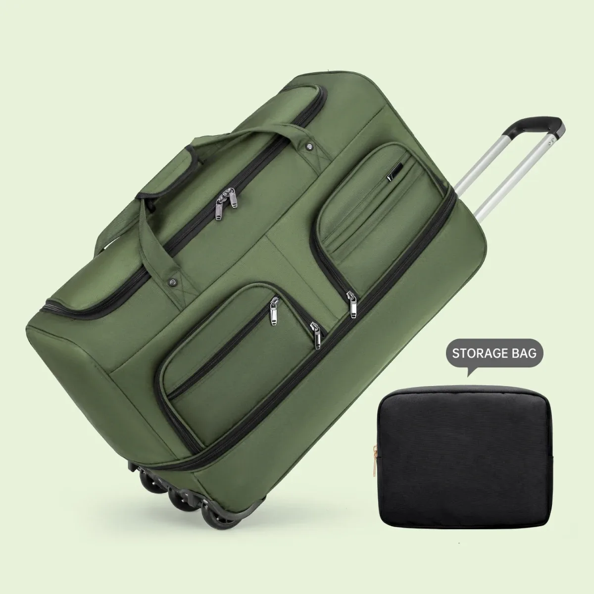 sac de voyage pliable pour bagages enregistrés, avec poignée, sac de rangement à roulettes, sac de voyage pour hommes, grande capacité.