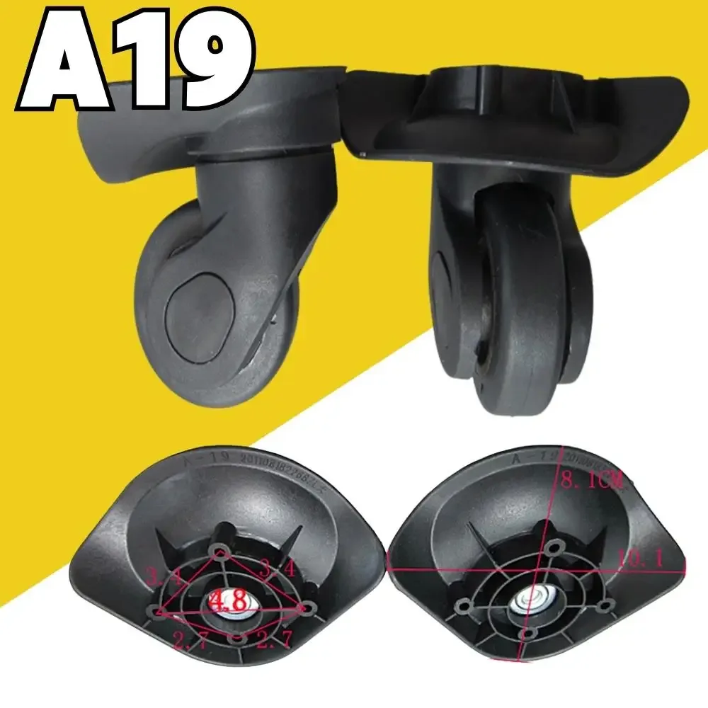 1 paire de roues de chariot a19 valise bagages roues pivotantes universelles à 360 degrés roues de bagages de remplacement bricolage accessoires nouveau