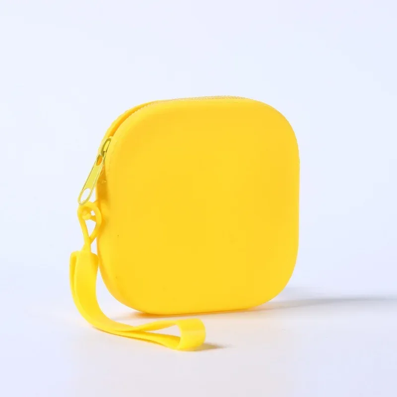 pochette de rangement en silicone, sac à cosmétiques à fermeture éclair, matériau en silicone souple, cadeau multicolore pour bricolage