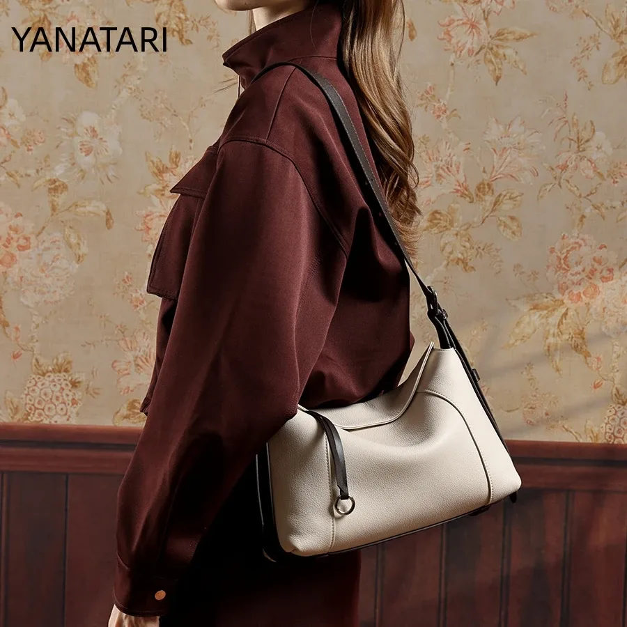 sac en cuir souple blanc yanatari, sac en cuir véritable, grande capacité, sac bandoulière minimaliste, sac à main de luxe pour femmes