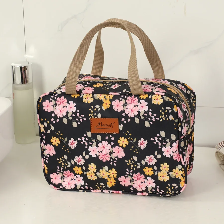 trousse de toilette portative de grande capacité, trousse de maquillage, sac de rangement portable étanche pour le bain et le fitness