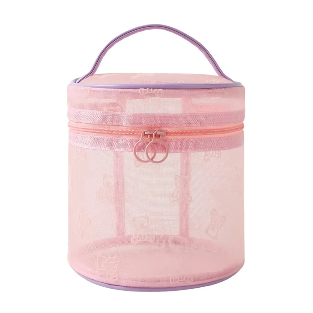 sacs à cosmétiques en maille grande capacité, pochette de rangement multifonctionnelle pour articles de toilette, fermeture éclair avec poignée, organisateur d'objets divers pour le camping