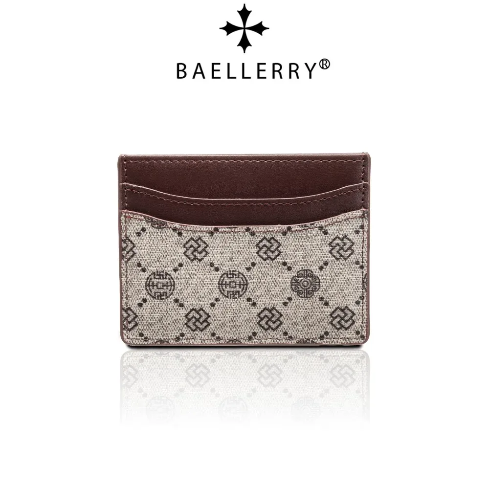 porte-cartes en cuir pu imprimé baellerry, porte-documents multi-emplacements, porte-cartes bancaires, portefeuilles pour hommes et femmes
