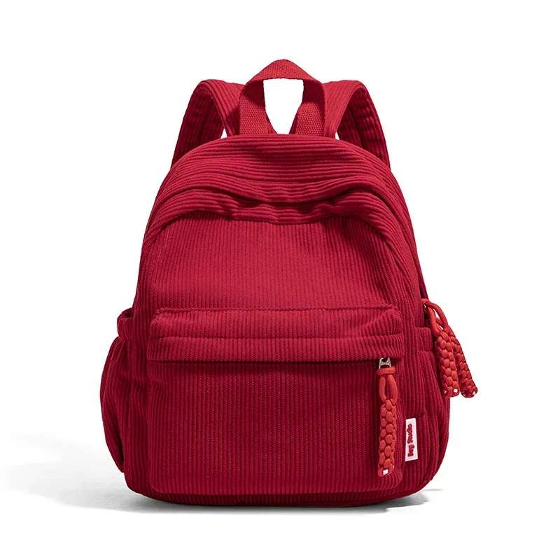 sac à dos japonais décontracté simple multifonctionnel voyage shopping grande capacité velours côtelé petit sac à dos femme