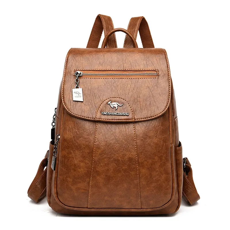 sacs à dos en cuir pour femmes, sac à dos vintage de bonne qualité pour filles, sac d'école de voyage, nouvelle collection 2024