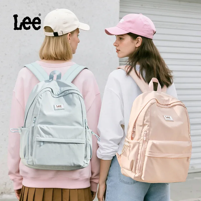 LEE mignon doux fille Style sac à dos pour ordinateur portable dames imperméable femmes sac à dos rose sac d'école mode Nylon grand Bookbag sac à dos