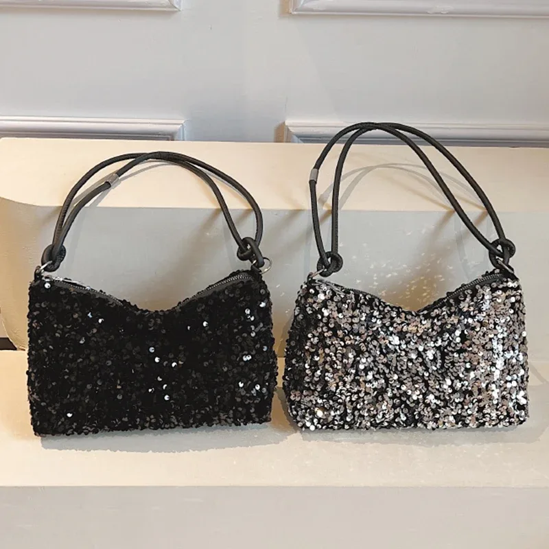 Sac à main tendance et populaire pour femmes, de style coréen, orné de paillettes - Petit sac polyvalent à porter à l'épaule