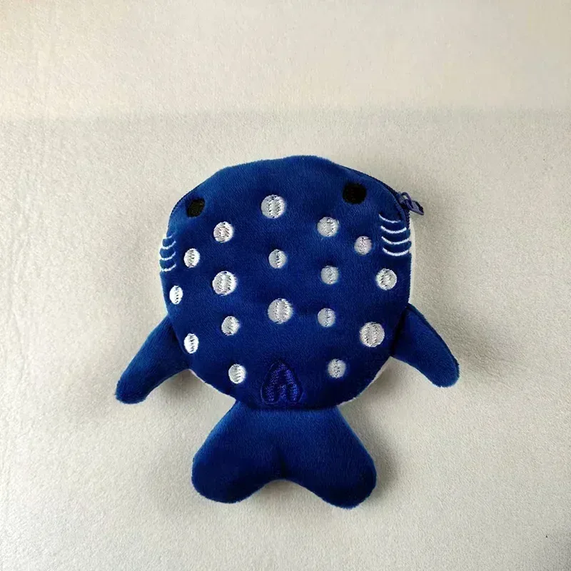 femmes requin argent carte clé écouteur porte-monnaie pour petites choses organisateur pochette fermeture éclair mignon en peluche poisson porte-monnaie sacs