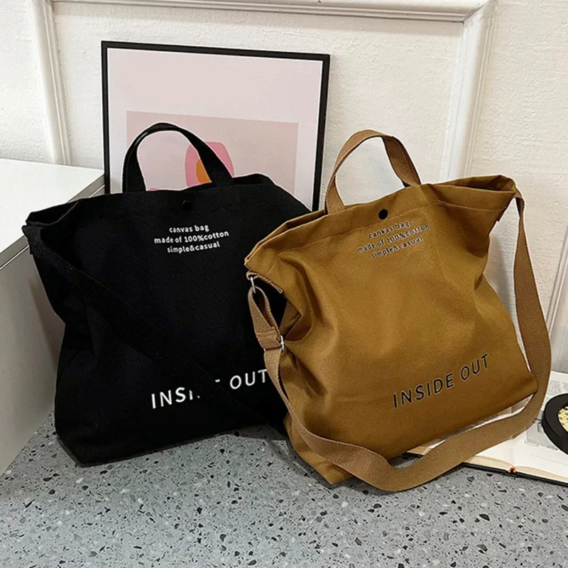 sac à bandoulière unisexe en toile japonaise simple, lavable, épais, grande capacité, pour étudiants, usage quotidien