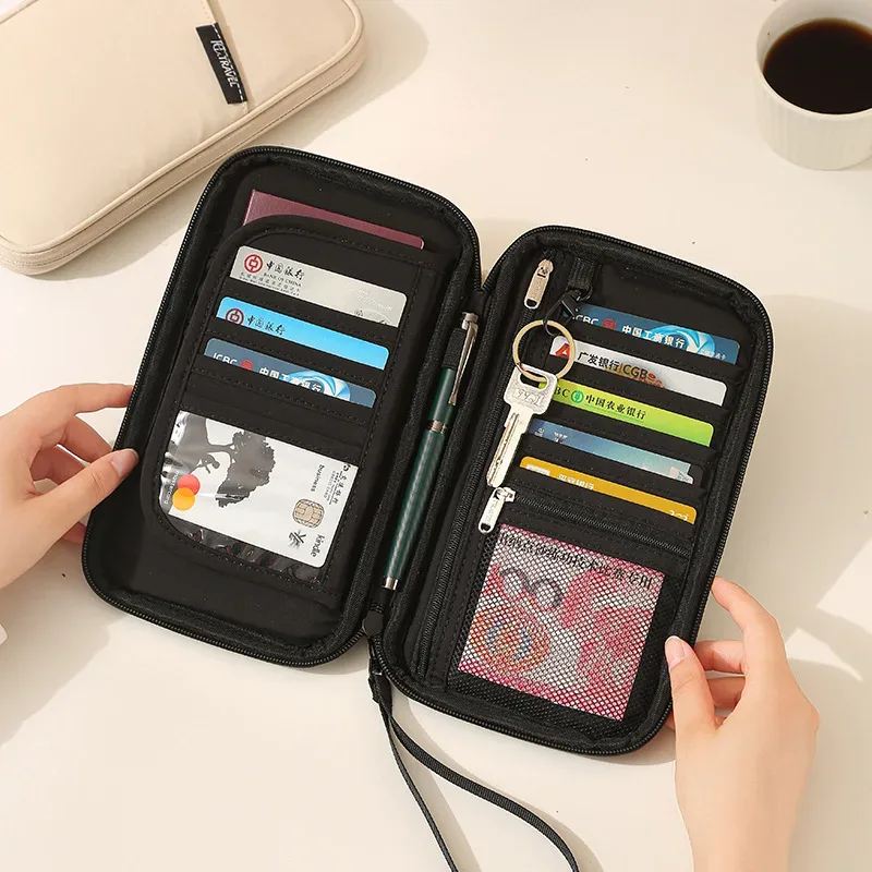 Porte-cartes et Portefeuille de Voyage Essentiel avec Blocage RFID pour Famille - Organisateur de Documents de Voyage avec Compartiment pour Cartes de Crédit