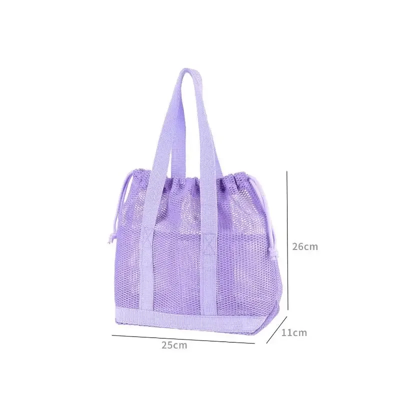 sac fourre-tout en maille avec cordon de serrage, respirant, à séchage rapide, grande capacité, sac à main portable pour la salle de sport, la natation, la plage, les sports, les escapades de week-end