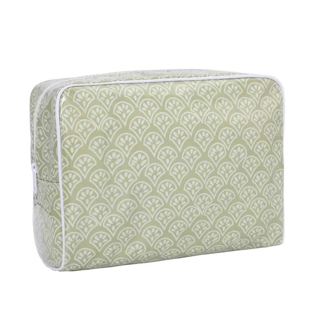 sac à cosmétiques en polyester pvc, sac de rangement pour cosmétiques imperméable à double couche, sac de toilette portable imprimé en couleur pour femmes et filles
