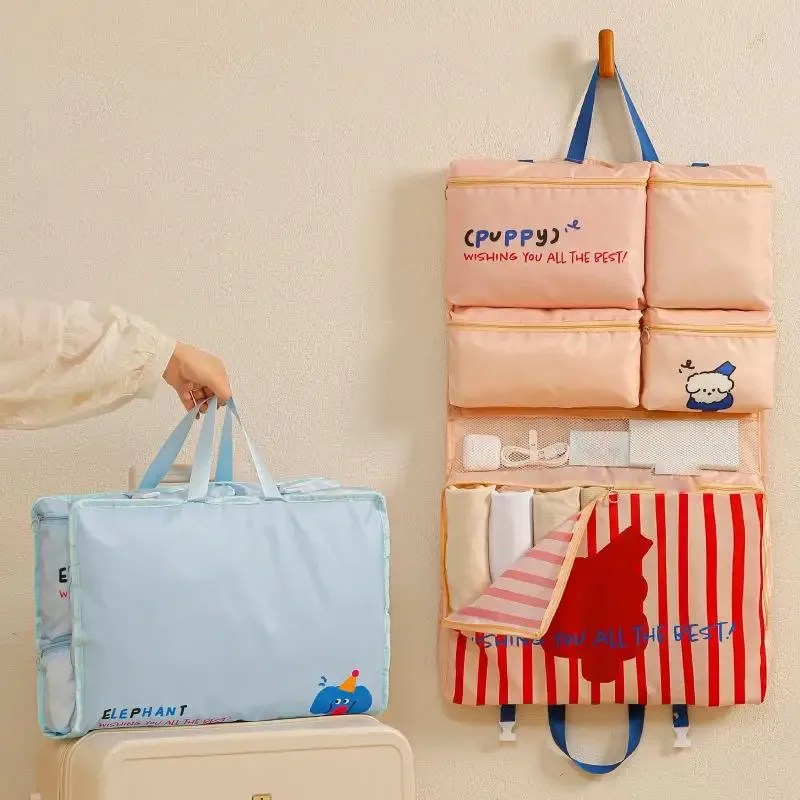 Sac de rangement de voyage pliable, organisateur multifonctionnel portable suspendu et imperméable pour sous-vêtements et chaussettes