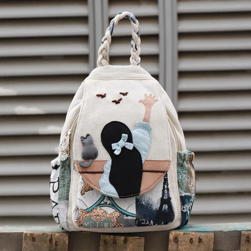 sac à dos de voyage motif aliments 3d pour femmes, sac à dos en lin de haute qualité, sac à dos de luxe pour filles, joli style, mode féminine