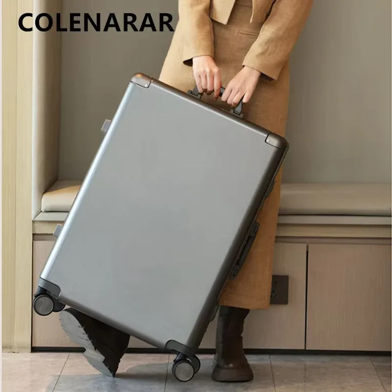 valise bagage roulante pc grise dorée toupies sécurité voyage grande capacité transport vêtements accessoires